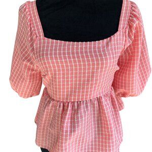 Moa Moa Pink Plaid Blouse